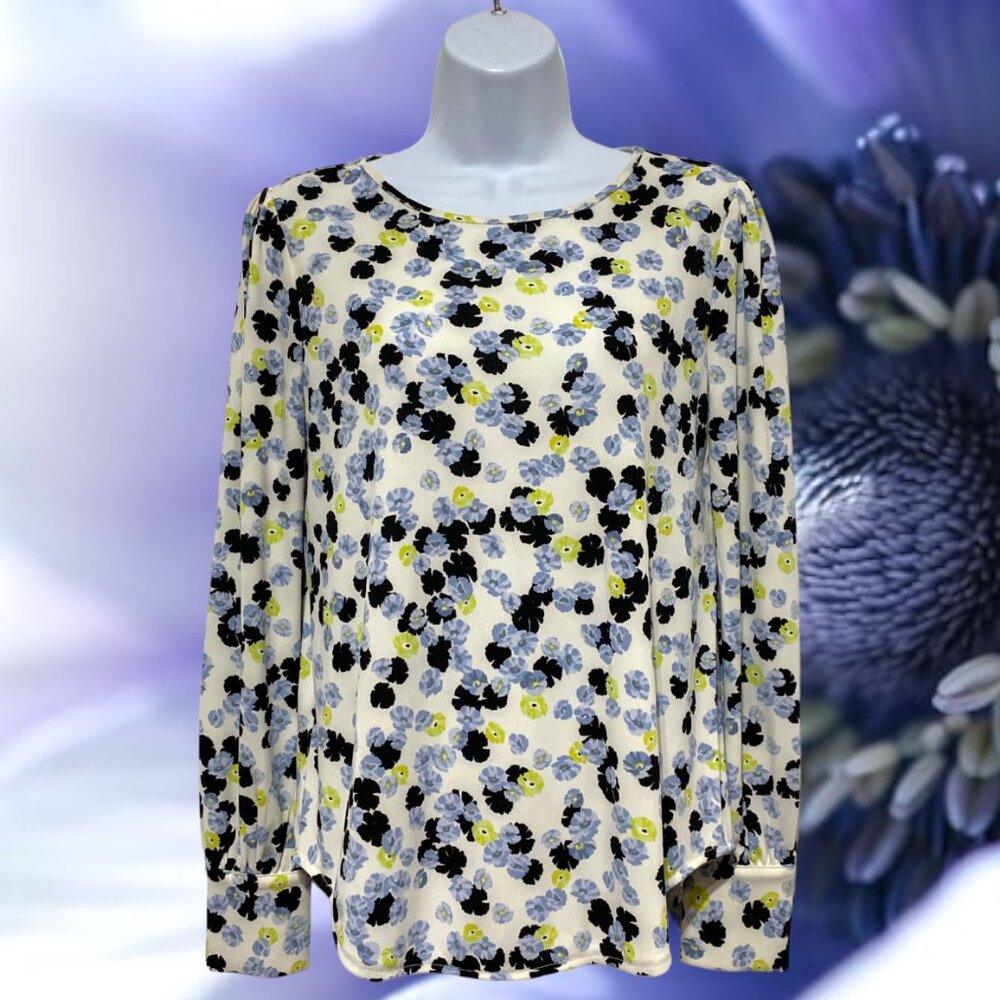 Ann Taylor-Women's Small Pullover Top Light Weight Multi-Color Floral Design